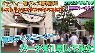 2022年06月中旬の平日の東京ディズニーシーのパーク1周してみた [upl. by Breana]