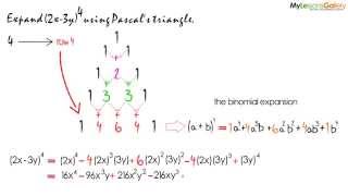 Expanding a binomial using Pascals triangle [upl. by Attevaj976]