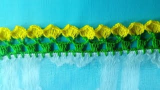 Crochet Dupatta Lace Pattern Crosia Simple Lace Design  Very Easy Beautiful Crochet Lace Design [upl. by Ashraf806]