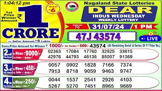 Dear Indus Wednesday Weekly Lottery 1PM Date 31072024 Dear Nagaland State Goverment Lotteries Live [upl. by Lahcim]