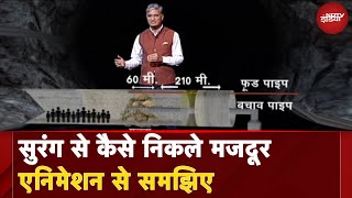 Uttarkashi Tunnel का खत्‍म हुआ संकट Animation के जरिए जानिए कैसे चला Operation [upl. by Egiaf]