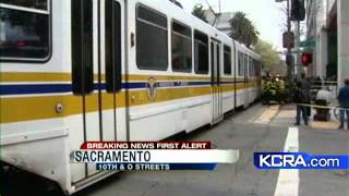 Car Light Rail Crash In Downtown Sacramento [upl. by Sifan423]