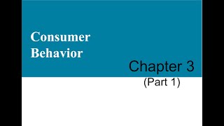 Consumer Behavior  Chapter 3 Part 1 [upl. by Gervais]