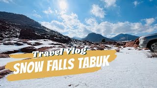 Heavy Snow falls in Tabuk Saudi Arabia 20234K [upl. by Tobiah]