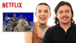 Millie Bobby Brown and Nick Robinson were Riding Fake Horses  Damsel  Netflix [upl. by Aeuhsoj]