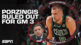 Kristaps Porzingis OUT for Game 3 of NBA Finals vs Mavericks Windy details  SportsCenter [upl. by Gnaoh]