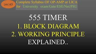 Lec63 Block Diagram of 555 Timer and Its Working  OpAmp  R K Classes  Hindi [upl. by Deni]