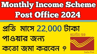 পোস্ট অফিস MIS স্কিম 2024  Post Office Monthly Income Scheme Details amp Interest Rate 2024 [upl. by Fogg]