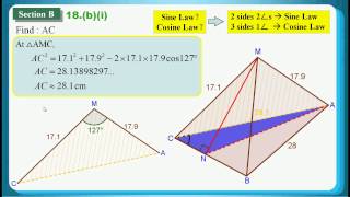 HKDSE 2013 Maths Core Paper 1 Q18 3D Cosine amp Sine Formula Angle Between Two Planes [upl. by Aneelahs]