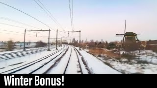 Train Cab Ride NL  Winter Bonus  Leiden  Den Haag  SNG Sprinter  February 2021 [upl. by Korb]