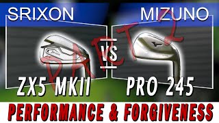 HEAD to HEAD  Mizuno Pro 245 vs Srixon ZX5 MK2 PERFORFORMANCE and FORGIVENESS [upl. by Nnayd205]