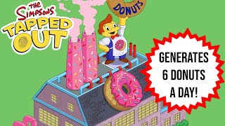 The Simpsons Tapped Out  Lard Lad Donut Factory Generates 6 Donuts a Day [upl. by Neelik]