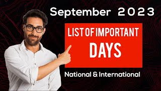 September 2023 List of important National and International Days  Special days in September 2023 [upl. by Ravilob206]