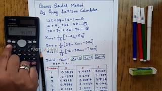 Gauss Seidel Method using fx991MS Calculator [upl. by Niroc]