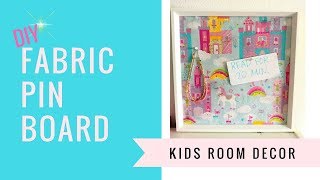 DIY Fabric Pin Board using a Picture Frame  kzvDIY [upl. by Cocke]