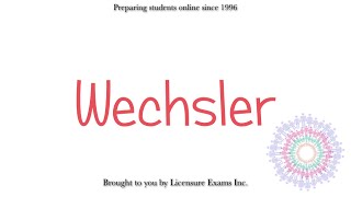 Wechsler  ASWB NCE NCMHCE MFT Exam Prep and Review [upl. by Yenot]