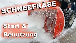 Anlassen und Bedienung einer Schneefräse [upl. by Nyrrat]