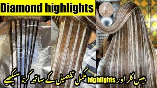 Damond Section Highlights  Highlight Color technique  Eazicolor Super ice Blonde highlights [upl. by Nirrat220]