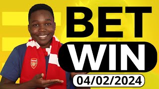 FOOTBALL PREDICTIONS TODAY 04022024 SOCCER PREDICTIONS TODAY  BETTING TIPS footballpredictions [upl. by Coffin397]