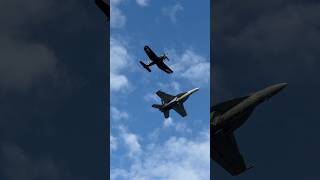 US Navy Legacy Flight F4U Corsair and FA18F Super Hornet Stuart Airshow 2024 aviation sound wow [upl. by Anagrom]