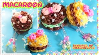 Diy loom bands macaron charm rainbow loom tutorial彩虹橡筋馬卡龍編織教學 [upl. by Kcirej]