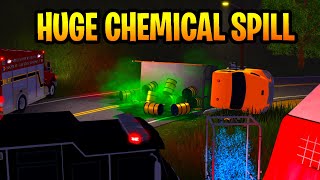 HAZMAT Respond to HUGE CHEMICAL SPILL ERLC Realistic Roleplay [upl. by Aidualc]