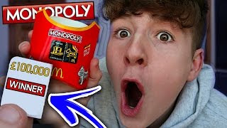 Experiment TRYING to WIN £100000 at McDonalds MONOPOLY 💰🍔🍟 [upl. by Thorrlow839]