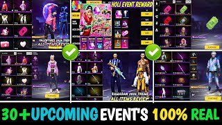 Upcoming Events Free Fire  Holi Event  Valentine Day Rewards  Ramadan Event Rewards  Holi Reward [upl. by Fonseca596]