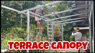 DIY terrace canopy steel trusses [upl. by Koralle850]