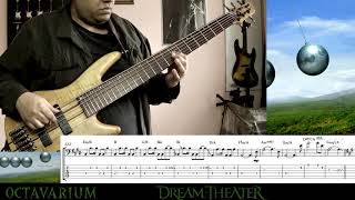 Octavarium Dream Theater  bass cover sheet musictab included [upl. by Werdnaed]