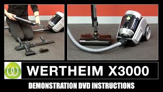 Wertheim X3000 Bagless Vacuum Cleaner Instructions For Use DVD [upl. by Compte]