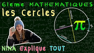 Quelques propriétés des cercles a connaitre rayon diametre arc corde 2piR maths collège 6e [upl. by Utir777]