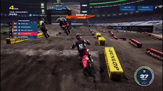 MONSTER ENERGY SUPERCROSS 6 CRF450R FOXBOROUGH [upl. by Shatzer]