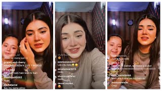 Areeka haq live with her little cute sister on Instagram part 1 AREEKA haq  Areeka haq sister [upl. by Brande723]