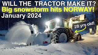 Tractor Snow Blower Big Snowstorm hits Norway 2024 [upl. by Sileas]