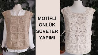 ADA MASALI MOTİFİ  ÖNLÜK SÜVETER İÇİN HAZIRLIK  CROCHET VEST  Önlük Süveter Yapımı [upl. by Cita]