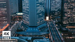 Skyscrapers in NishiShinjuku Tokyo at dusk  4K HDR with Soundscapes of Japan [upl. by Fortuna]