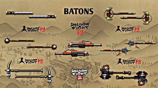 Shadow Fight 2  All Batons  Weapon Class  Random Fights [upl. by Millicent]