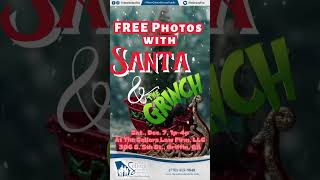 Free Photos with Santa amp The Grinch Sat Dec 7 1p4p whereclientsbecomefamily santa grinch [upl. by Edmon]