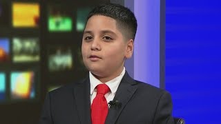 Boy 12 impresses CBS News Miami staff [upl. by Naejeillib856]