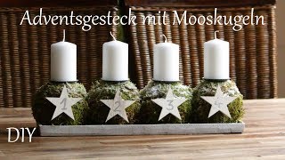 DIY  schlichtes Adventsgesteck mit Mooskugeln  Weihnachtsdeko  Just Deko [upl. by Pelag]