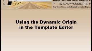 InRoads Tutorial Dynamic Origin in the Template Editor [upl. by Htiek23]