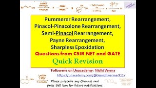 Pummerer Rearrangement Pinacol Semi Pinacol Rearrange Payne Rearrangement Sharpless Epoxidation [upl. by Peursem]