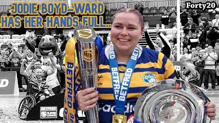 Leeds captain Jodie BoydWard after lifting the Super League title  Forty20 TV [upl. by Ashwin]