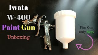 Iwata W400 14mm Nozzle with 600ml Cup UnboxingReview [upl. by Soirtimid473]