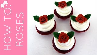 How To Make a Fondant or Candy Rose Cupcake Topper  Lindsay Ann Bakes [upl. by Mariellen]