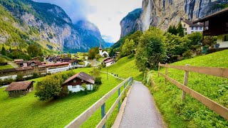 Lauterbrunnen  Most Beautiful Village In Switzerland🇨🇭Peaceful Walk In Swiss Valley [upl. by Philine]