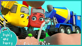 🚧 Oh No Theres A Blockage in the Trench 🚜 Digley and Dazey  Kids Construction Truck Cartoons [upl. by Good]