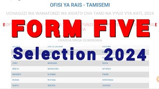 FORM FIVE SELECTION 2024  Majina Yote waliochaguliwa kidato cha Tano na vyuo vy [upl. by Olathe53]