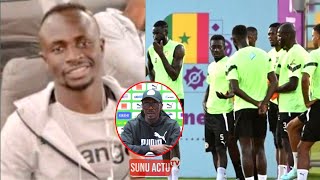 Coupe du Monde 2022  Sadio mané sur Troisième Séance dentraînement des Lions Aliou Cissé Réagir [upl. by Ayiotal]